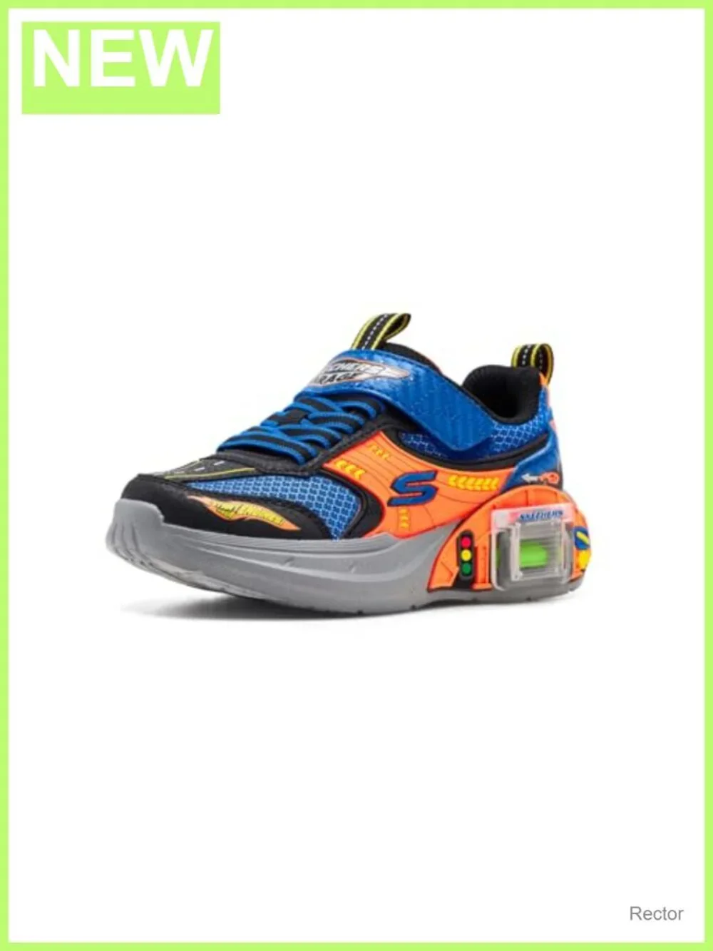 Skechers Boys Garage Sneakers with Toy Cars Adaptive Closure Athletic Shoes